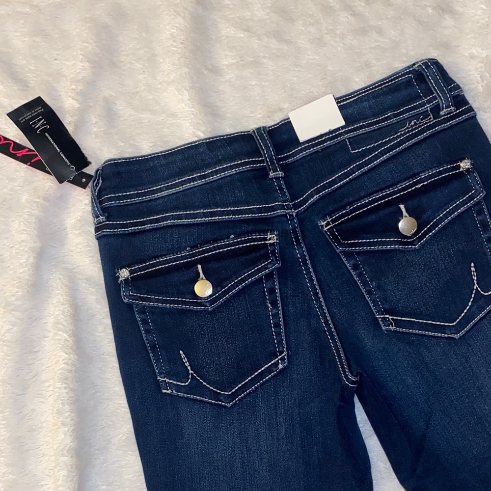 NWT INC International Concepts Women's Dark Blue Straight Leg Jeans - Picture 4 of 9